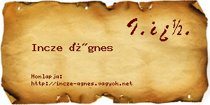 Incze Ágnes névjegykártya